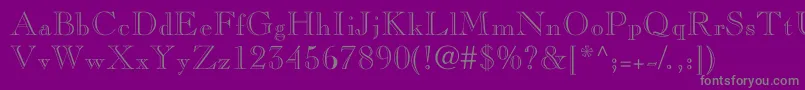 Nelsieopenface-Schriftart – Graue Schriften auf violettem Hintergrund