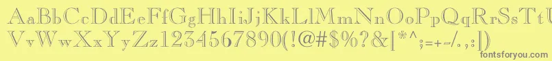 Nelsieopenface Font – Gray Fonts on Yellow Background