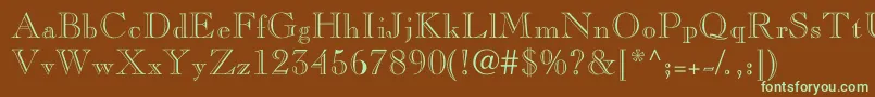 Nelsieopenface Font – Green Fonts on Brown Background