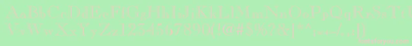 フォントNelsieopenface – 緑の背景にピンクのフォント