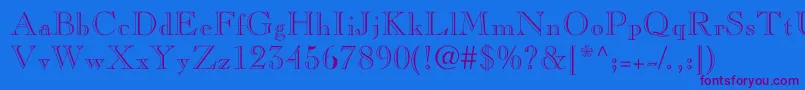 Шрифт Nelsieopenface – фиолетовые шрифты на синем фоне