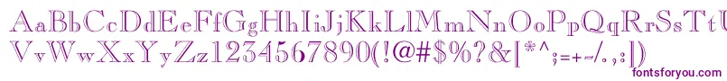 Nelsieopenface-fontti – violetit fontit valkoisella taustalla