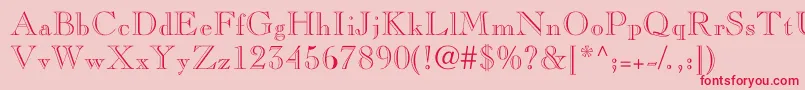Nelsieopenface-fontti – punaiset fontit vaaleanpunaisella taustalla