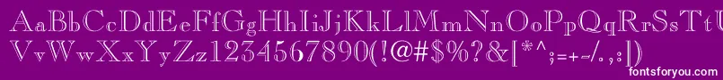 Nelsieopenface-fontti – valkoiset fontit violetilla taustalla