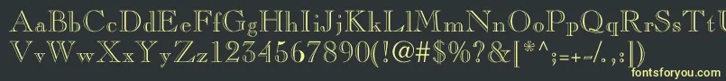 Nelsieopenface-fontti – keltaiset fontit mustalla taustalla