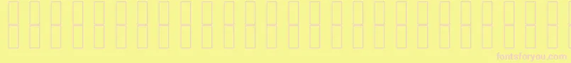SkrHead2Outlined-fontti – vaaleanpunaiset fontit keltaisella taustalla