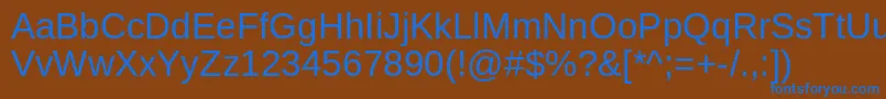 ArimoRegular Font – Blue Fonts on Brown Background