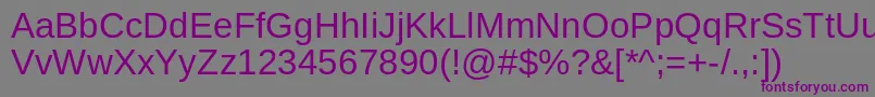 Шрифт ArimoRegular – фиолетовые шрифты на сером фоне