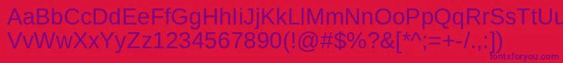ArimoRegular Font – Purple Fonts on Red Background