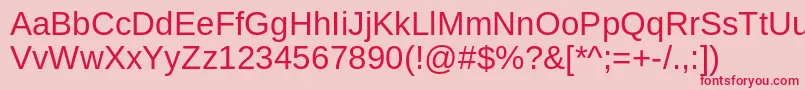 ArimoRegular-Schriftart – Rote Schriften auf rosa Hintergrund