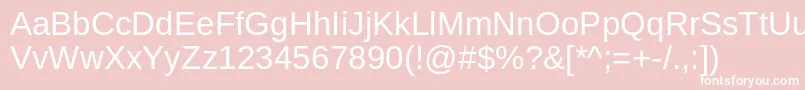 ArimoRegular-Schriftart – Weiße Schriften auf rosa Hintergrund