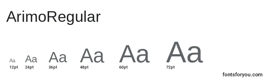 ArimoRegular font sizes