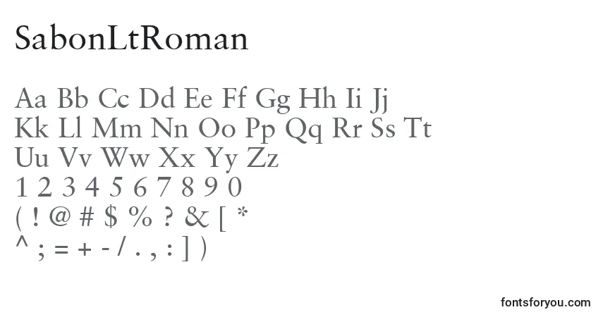 Шрифт SabonLtRoman – алфавит, цифры, специальные символы