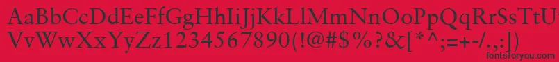 フォントSabonLtRoman – 赤い背景に黒い文字