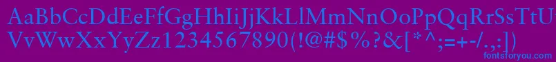 フォントSabonLtRoman – 紫色の背景に青い文字