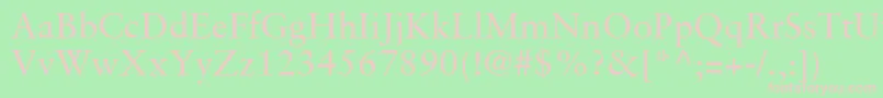 Шрифт SabonLtRoman – розовые шрифты на зелёном фоне