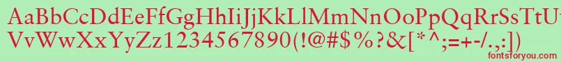 SabonLtRoman Font – Red Fonts on Green Background