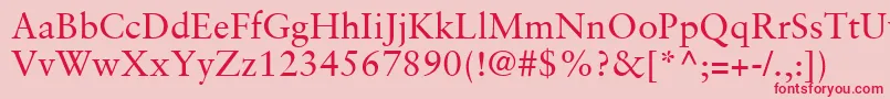 SabonLtRoman Font – Red Fonts on Pink Background