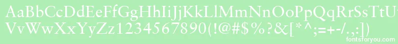 SabonLtRoman Font – White Fonts on Green Background