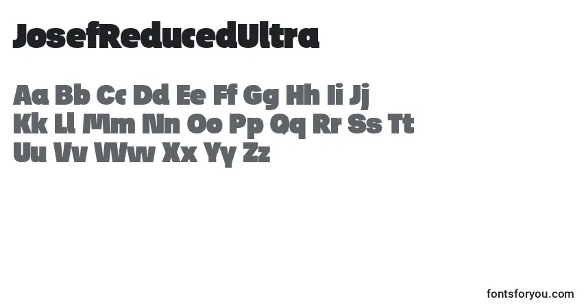 Шрифт JosefReducedUltra – алфавит, цифры, специальные символы
