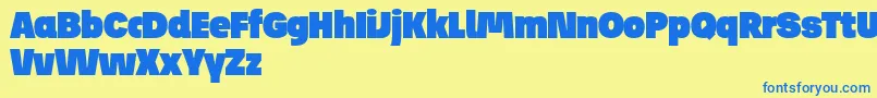 JosefReducedUltra Font – Blue Fonts on Yellow Background