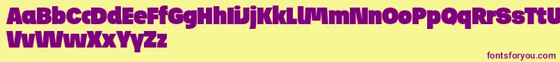 JosefReducedUltra Font – Purple Fonts on Yellow Background