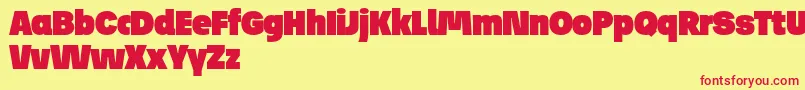 JosefReducedUltra Font – Red Fonts on Yellow Background