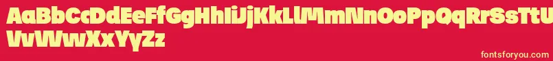 JosefReducedUltra Font – Yellow Fonts on Red Background