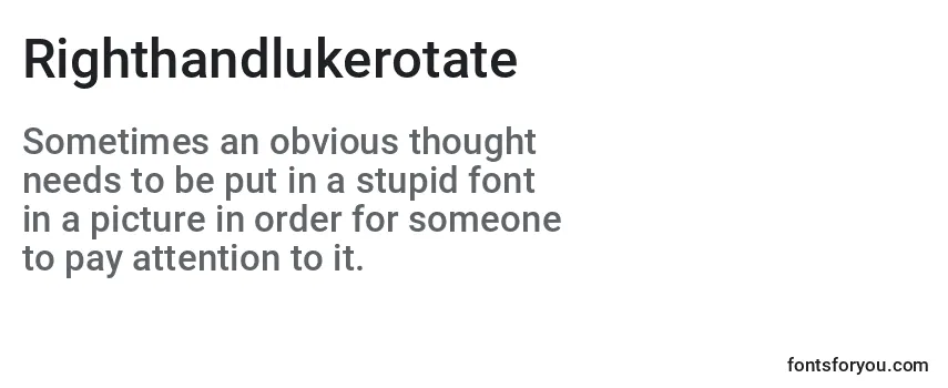 Review of the Righthandlukerotate Font