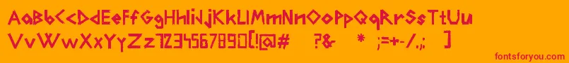 Carfont Font – Red Fonts on Orange Background