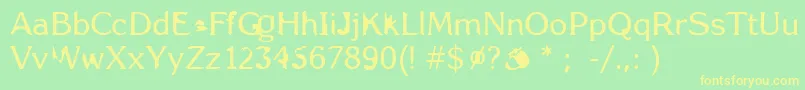 HappyAardvark Font – Yellow Fonts on Green Background
