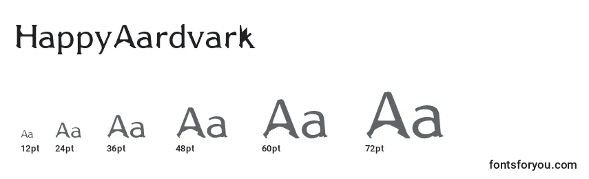 Размеры шрифта HappyAardvark