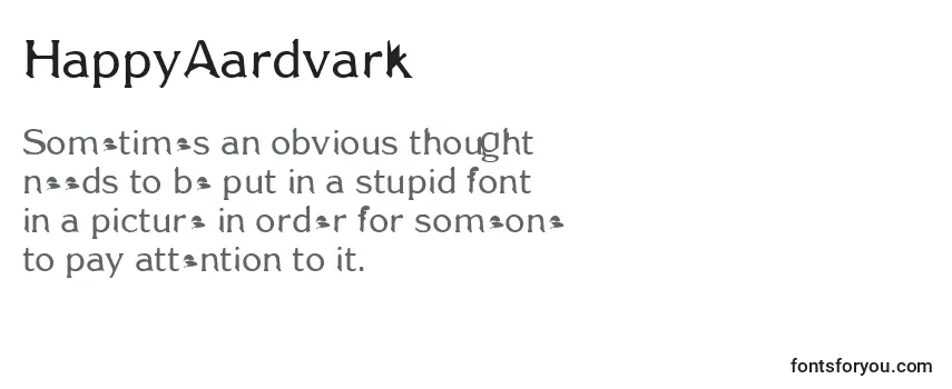 Review of the HappyAardvark Font