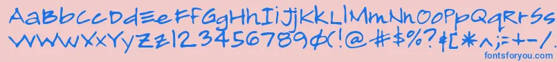 Lehn193 Font – Blue Fonts on Pink Background