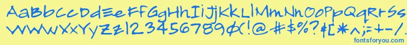 Lehn193 Font – Blue Fonts on Yellow Background