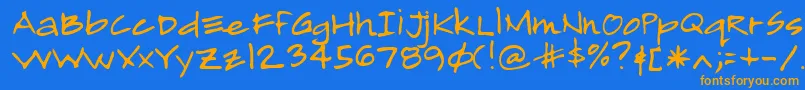 Lehn193 Font – Orange Fonts on Blue Background