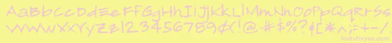 Czcionka Lehn193 – różowe czcionki na żółtym tle
