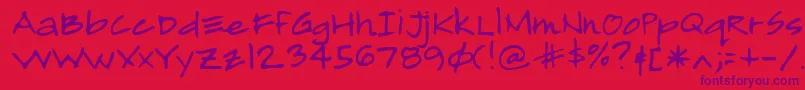 Lehn193 Font – Purple Fonts on Red Background