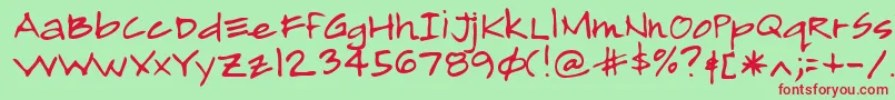 Lehn193 Font – Red Fonts on Green Background