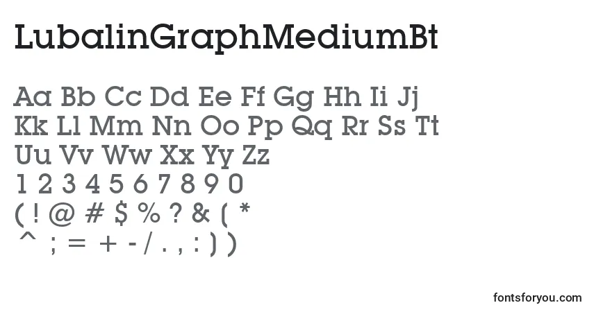 Czcionka LubalinGraphMediumBt – alfabet, cyfry, specjalne znaki