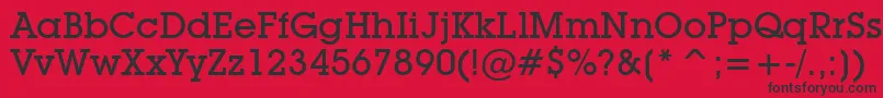 Czcionka LubalinGraphMediumBt – czarne czcionki na czerwonym tle
