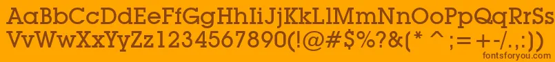 Czcionka LubalinGraphMediumBt – brązowe czcionki na pomarańczowym tle