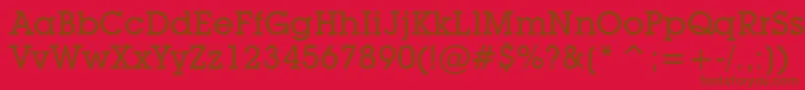 フォントLubalinGraphMediumBt – 赤い背景に茶色の文字