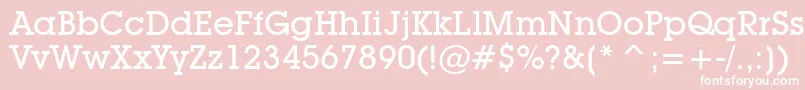 LubalinGraphMediumBt-fontti – valkoiset fontit vaaleanpunaisella taustalla