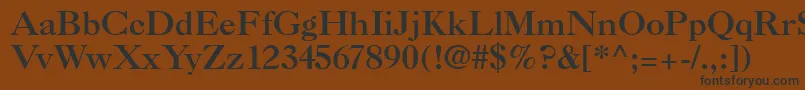 フォントCaslon3 – 黒い文字が茶色の背景にあります