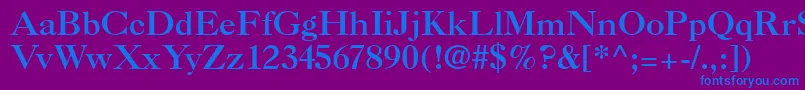 フォントCaslon3 – 紫色の背景に青い文字