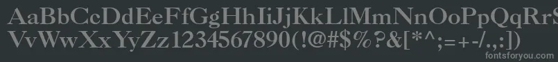 Caslon3-fontti – harmaat kirjasimet mustalla taustalla
