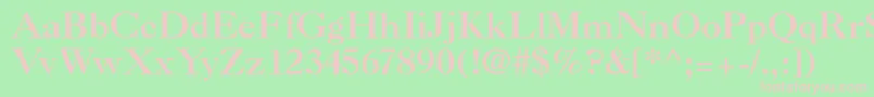 Caslon3-fontti – vaaleanpunaiset fontit vihreällä taustalla