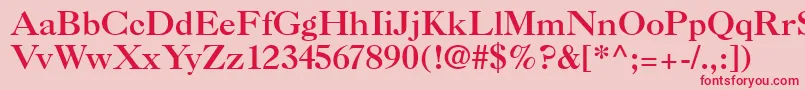 フォントCaslon3 – ピンクの背景に赤い文字