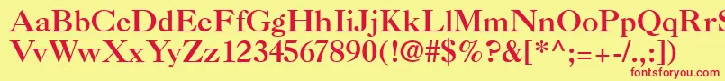 フォントCaslon3 – 赤い文字の黄色い背景